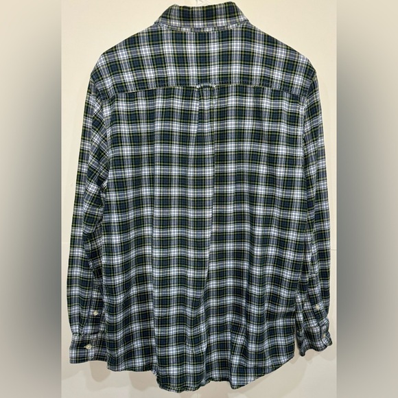 Chaps Men Button Down Classic Oxford Shirt 100% Cotton Blue White Size Medium - Picture 2 of 7